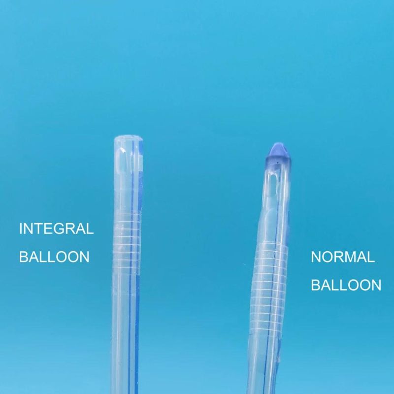 2 Way Transparent Silicone Foley Catheter with Unibal Integral Balloon Technology Integrated Flat Balloon Open Tipped Suprapubic Use Catheter