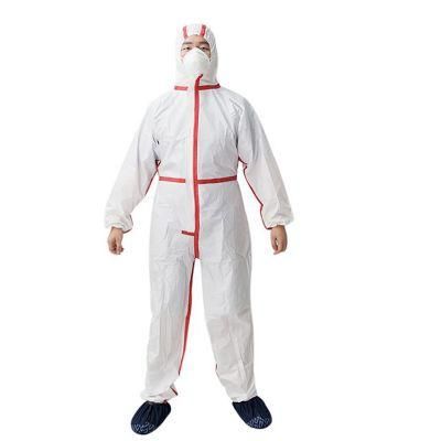 Light Weight Waterproof Anti-Dust Chemical Resistant Industry Protective Clothing Microporous Film Full Body Coverall Suit with Tape Sealed