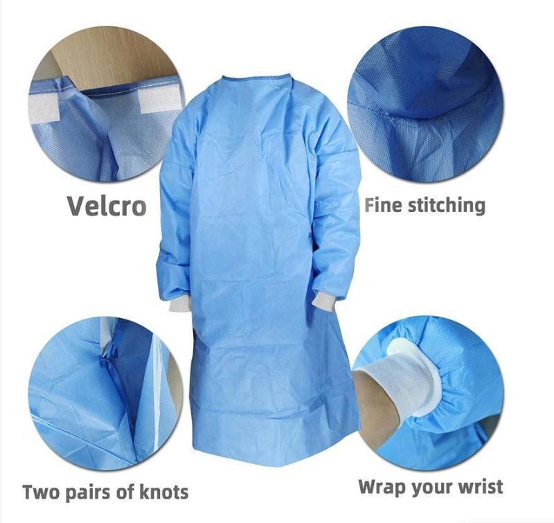 Disposable SMS SMMS Non-Woven Hospital Operation Robe Surgical Gown