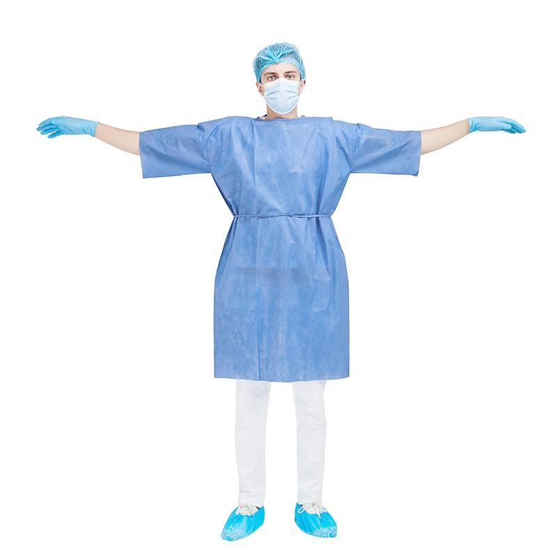 PP SMS Medical Hospital Short Sleeve Disposable Patient Gown