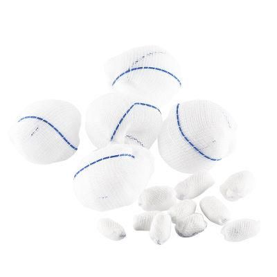 100% Cotton Sterile Round Shape Gauze Ball with X-ray for Medical with CE ISO-13485