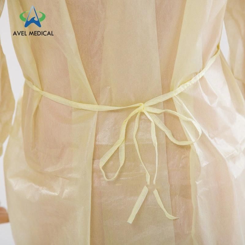 Protective Clothing Anti-Virus Surgeon Hospital Suits Disposable Doctor Coverall Isolation Gown Sterile Nonwoven SMS Surgical Gown with Knit Cuff