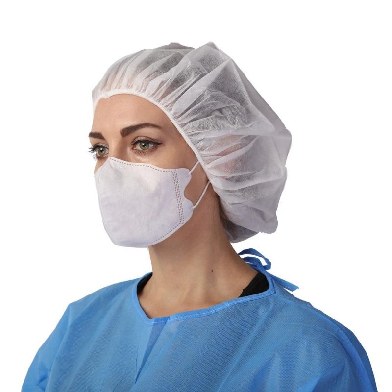 High Quality Custom Fitted Cap with Logo Disposable Round Cap Nonwoven Hair Nets Cap Nurses Bouffant Medical Caps Manufacturer Supplier