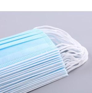 3 Ply Blue Earloop Face Mask, 98% Bfe Face Mask, CE En14683 Type II Iir Nonwoven Fabric Protective Mask for Adult, Disposable Face Mask