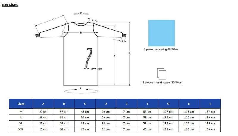 Disposable Hospital Isolation Gown PP/CPE/SMS Surgical Gown