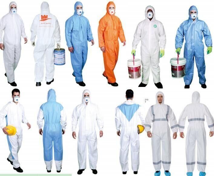 Type4b 5b 6b Disposable Microporous Film Coverall with Taped Seam