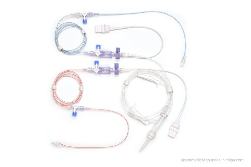 China Critical Care Surgical Hisern IBP Transducer Disposable Medical Double Lumens