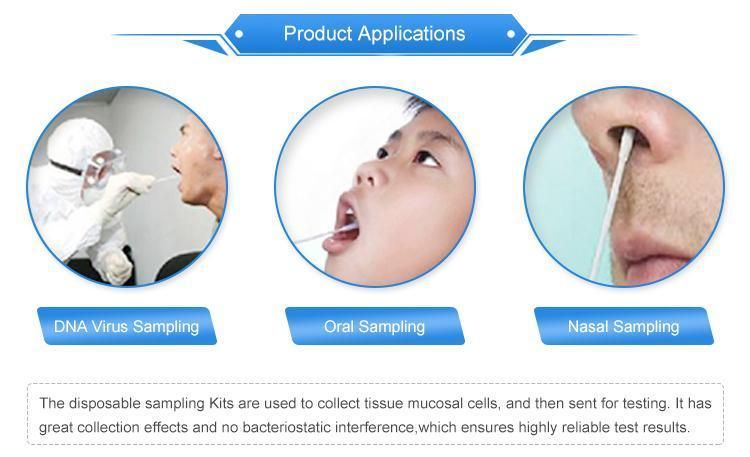 Jr657 Disposable Nasal Oral or Throat Flock Swab for Collecting Sampling