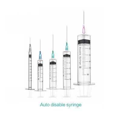Disposable Medical Factory CE FDA Approved Auto Disable Syringe Sterile Injection Syringe