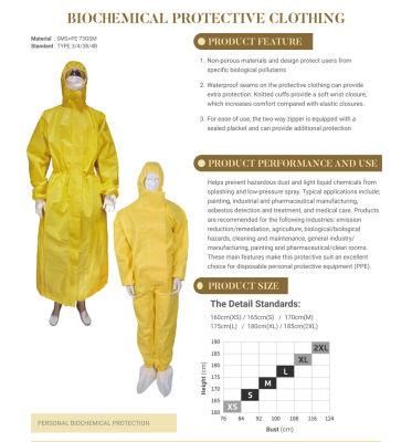 Protective Clothing Safety Coverall Disposable Waterproof Isolation Gown on Sale