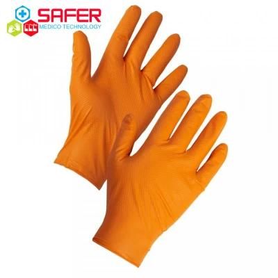 Nitrile Examination Gloves Powder-Free Diamond Orange Disposable