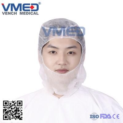 Medical/Surgical/Protective/Operation/Space/ Surgeon Cap/ Round Cap, Disposable Non-Woven Hood with Face Mask, Disposable Astronaut Cap