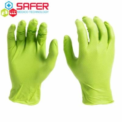 9 Inch 3 Mil Single Use Diposable Green Color Nitrile Exam Gloves