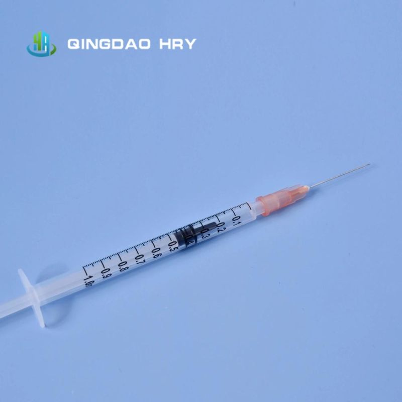 1ml Disposable Syringe Luer Slip with Needle & Safety Needle Professional Manufacture with FDA 510K CE&ISO Improved for Vaccine Stock Products