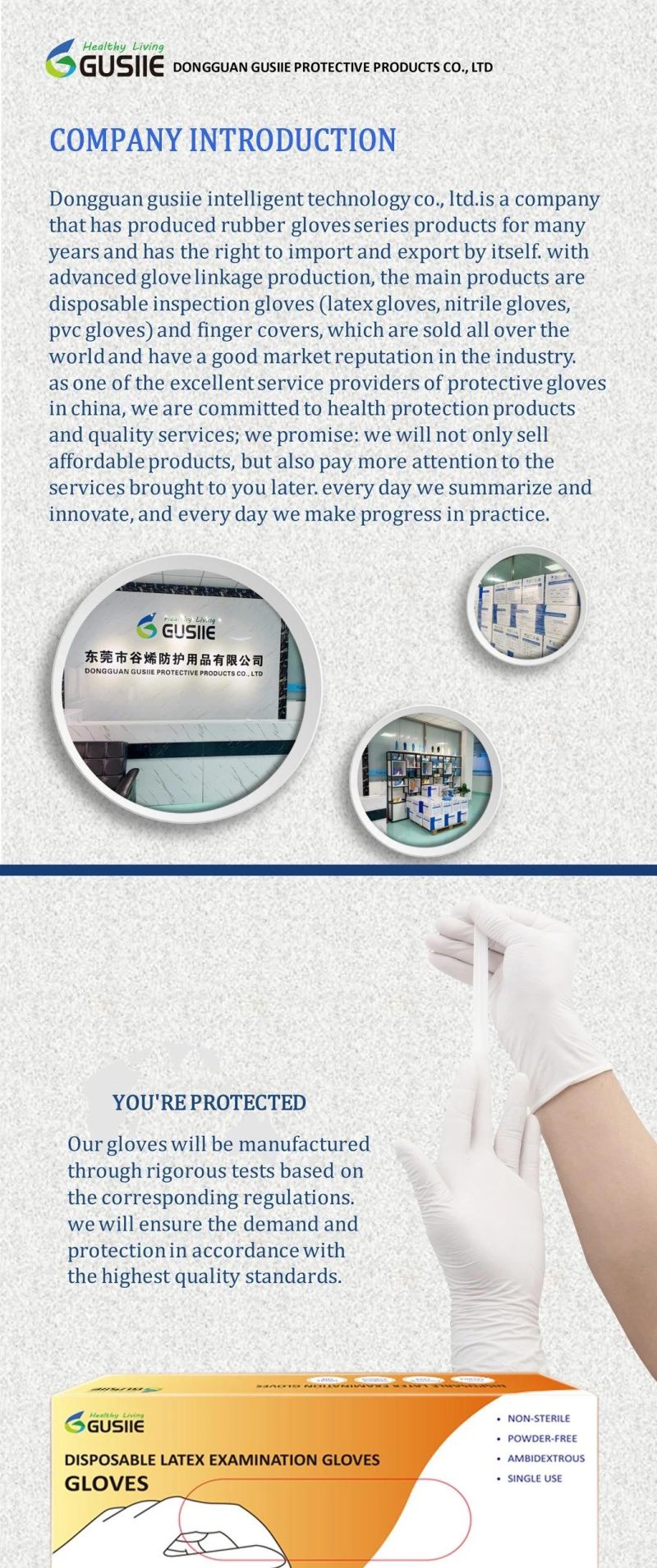 Wholesale Prices Non Sterile of Disposable Medical Examation Latex, Large Gloves