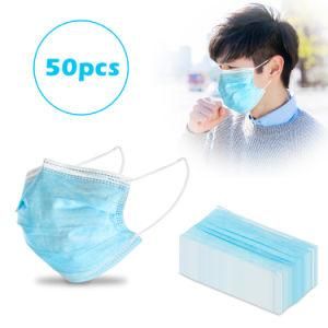 Disposable Surgical Face Mask 3-Ply Type Iir Non Woven Medical Mask with Bfe98+ Individual Packing 50PCS