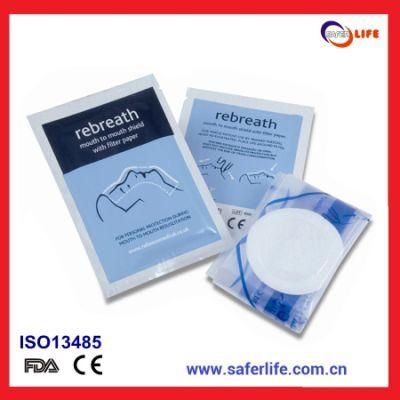 2015 Wholesale Medical Promotional First Aid Emergency CPR Face Shield in Paper Pouch