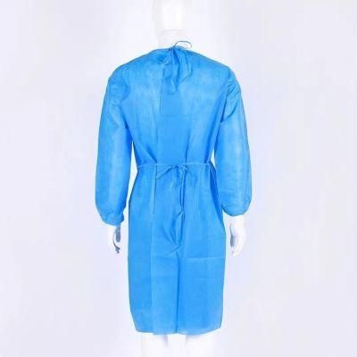 Level 2 Disposable PP+PE Coated Nonwoven Blue Isolation Gown