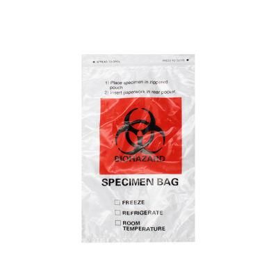 Disposable Biodegradable Biohazard Specimen Bag with Zip