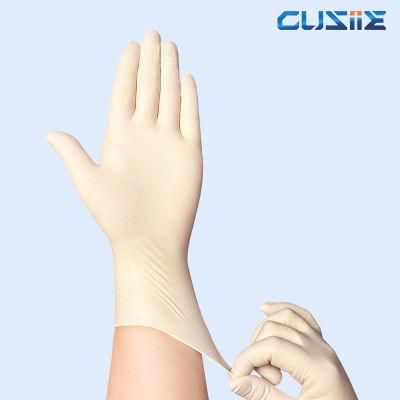 Disposable White Latex Examination Gloves Powder Free