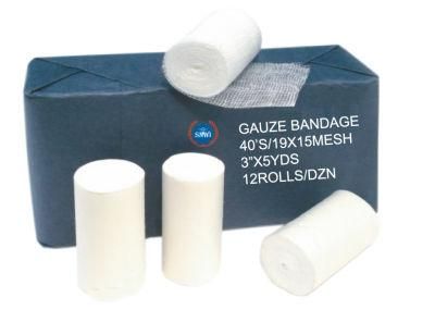 Disposable Surgical Dressing White Sterile 100% Cotton Absorbent Gauze Roll Bandage Used in Hospital