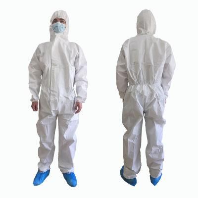 CE Approved High Quality White Laminate Fabric Disposable Protective Coverall