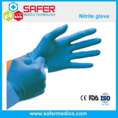 Cheap Price Powder Free Industrial Blue Fingers Textured Nitrile Gloves