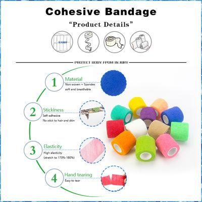 New Waterproof Self Adhesive Elastic Cohesive First Aid Bandage