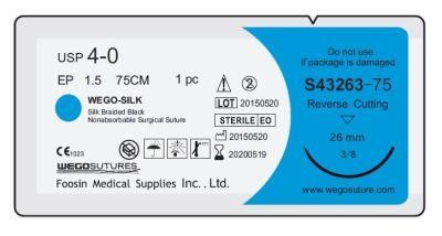 Black Wego Brand Silk Surgical Sutures