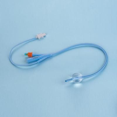 All Silicone Urinary Catheter Round Tipped for Temperature Management with Temperature Sensor Probe