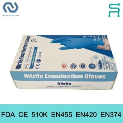 510K En455 Powder Free Nitrile Medical Examination Gloves