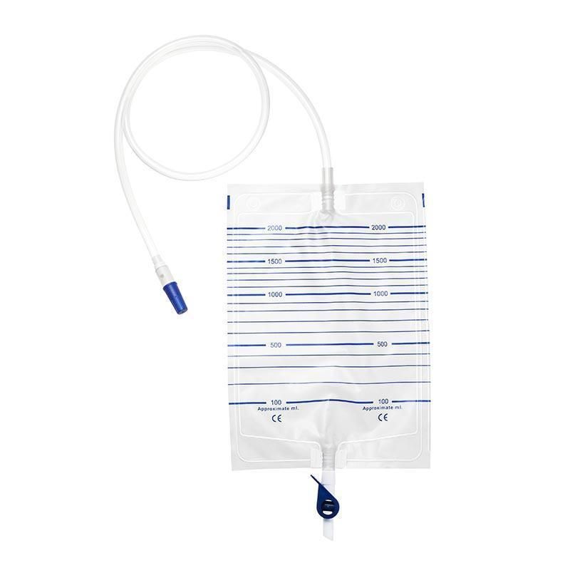 2000ml 2600ml Sterile PVC Flow Meter Disposable Urine Collector Drainage Urine Bag with Push-Pull Valve