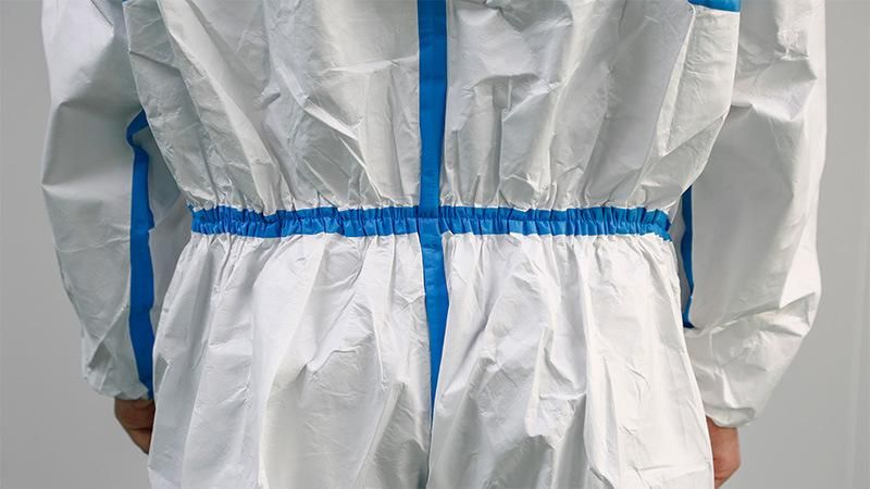 En14126/En13485 Anti-Static Liquid Splash Resistant Waterproof Dust Proof Microporous Disposable Coverall/ Medical Protective Suit/Protective Clothing