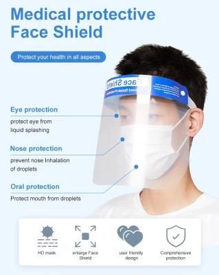 Transparent Safety Face Shield Visors Protective Face Cover Anti-Fog Face Shield