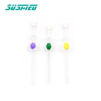 Sterilization Safety Purple IV Cannula with Wing Injection Port