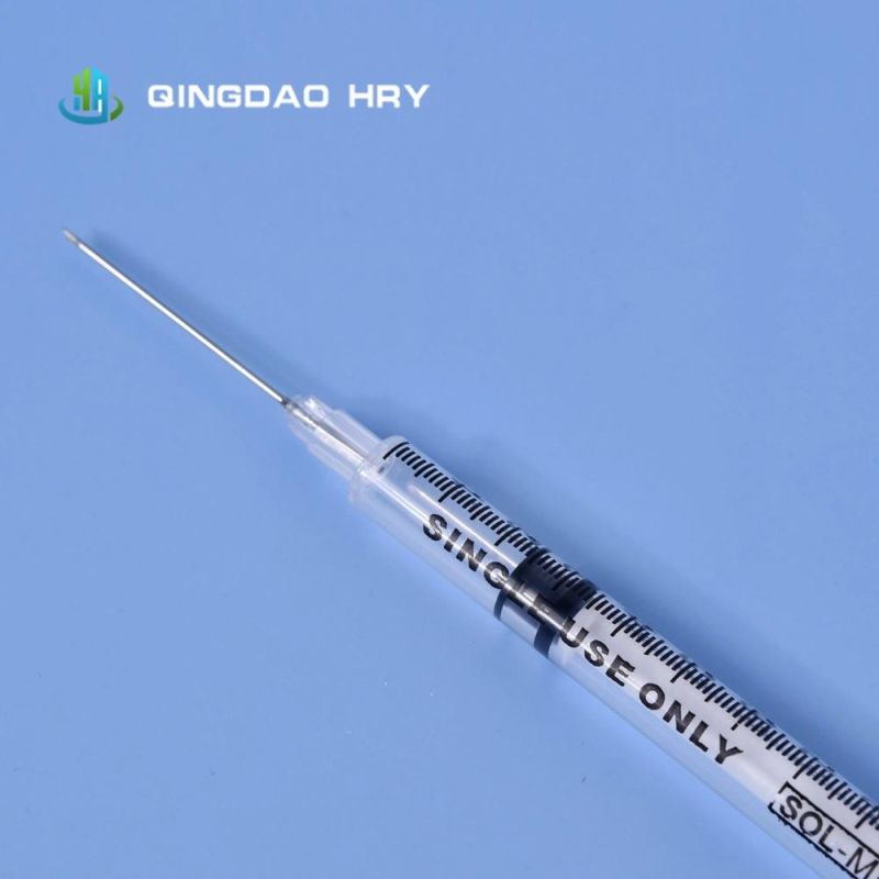 Manufacture of 1 Ml Disposable Vaccine Syringe with Needle Eo Sterile CE&ISO