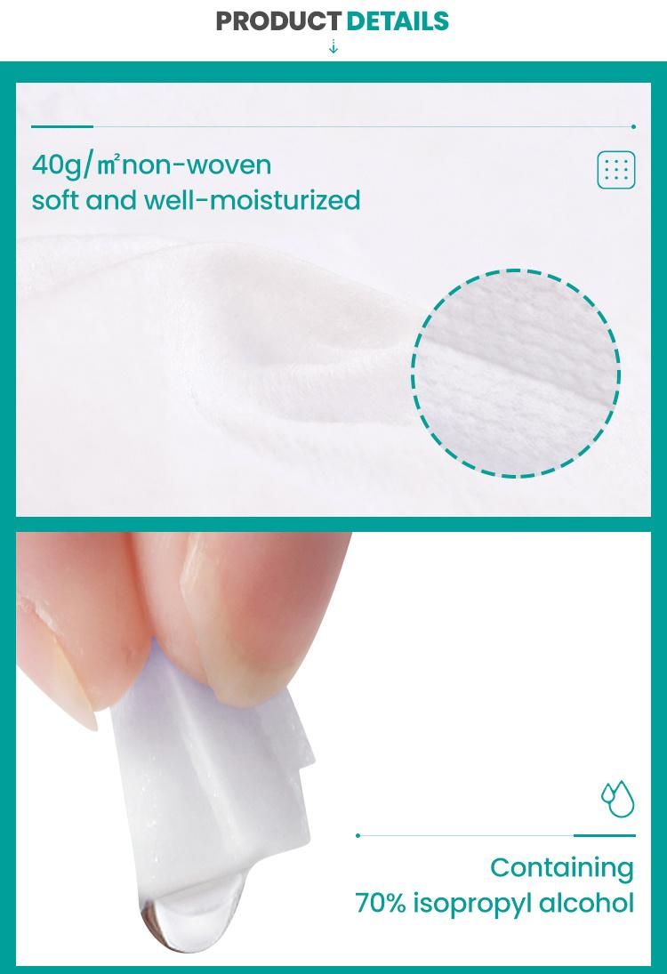 Pre Injection FDA Bd Wholesale Disinfectant Price Antibacterial Wipes 70 Isopropyl Disposable Swab Prep Alcohol Pad