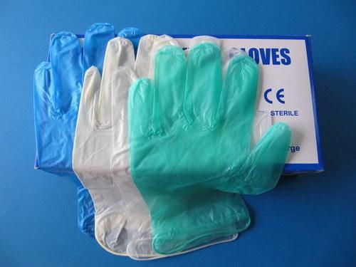Clear /Bule Powded Disposable Medical Vinyl Gloves (ISO, FDA, CE Approved)