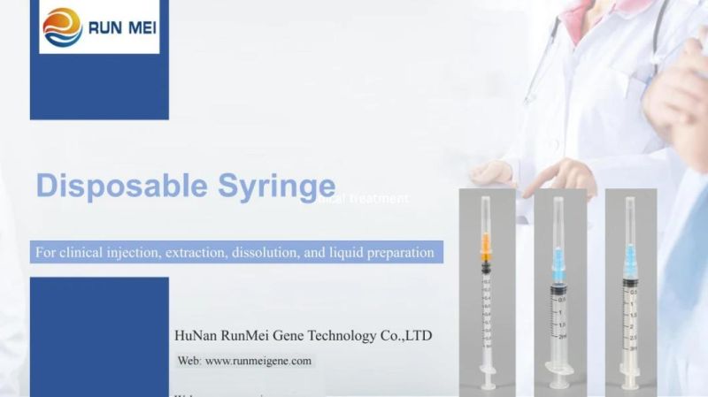 Disposable Sterile 3ml 5ml 10ml Syringes for Vaccine Injection
