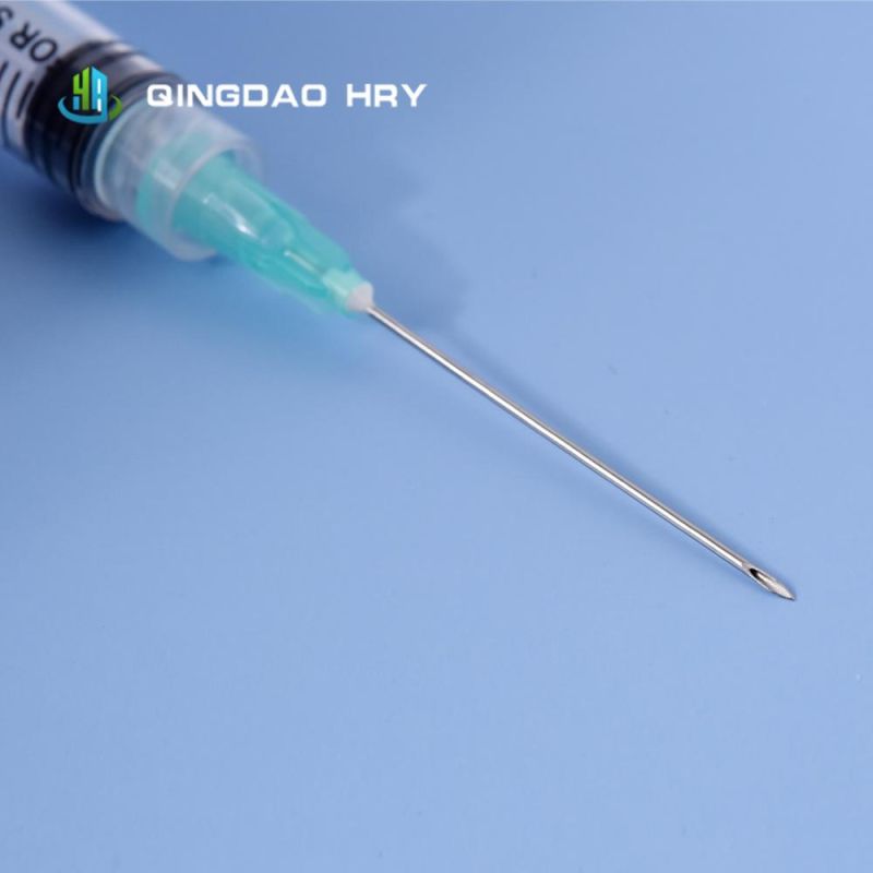 Disposable Plastic Medical Luer/Slip Lock Veterinary Injection Syringe with Needle & Safety Needle
