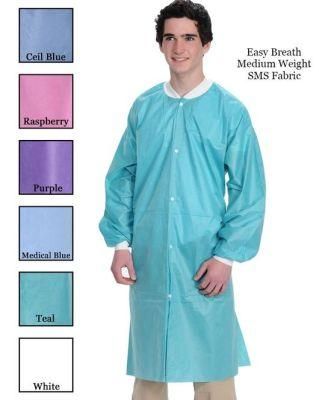 25GSM-65GSM Spun Bonded Polypropylene Lab Coat Disposable