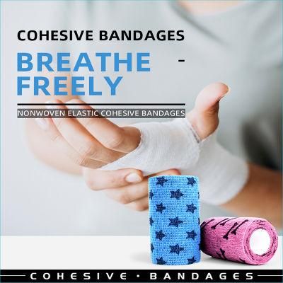 Nonwoven Elastic Self Adhesive Waterproof Tape Vet Wrap Cohesive Bandage