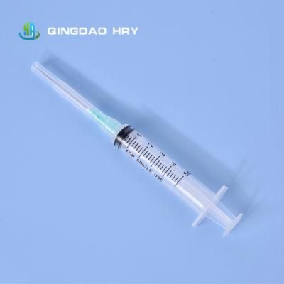 China Manufacturer of 3 Parts Medical Disposable Syringe with Needle 5ml Luer Lock /Slip with Needle or Safety Needle