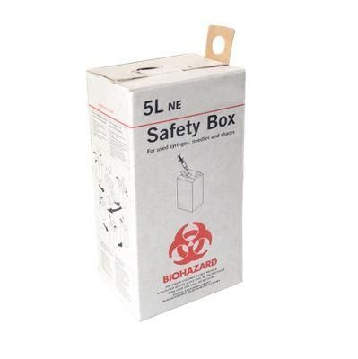 Medical Hospital 5L/10L Biohazard Disposable Sharp Container Cardboard Paper Safety Box for Syringe, Needle and Medical Consumables
