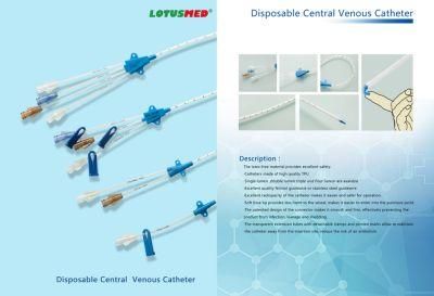 Medical Disposable Single/Double/Triple Lumen Central Venous Catheter