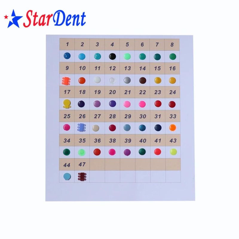 Dental Orthodontics Ligature Ties/ Elastic Ties with 44 Colors