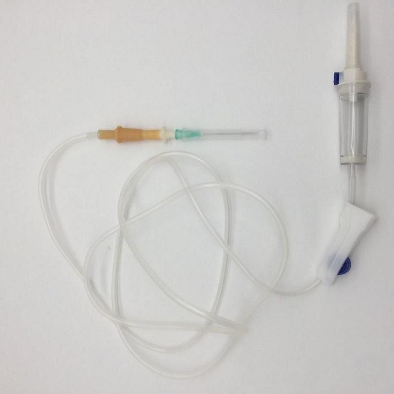 Disposable Non-Vented Spin Connector IV Giving Infusion Set with Needle Luer Slip Lock Air Vent Hospital Equipment