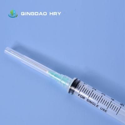 China Factory of 5ml Luer Lock 3 Part Medical Disposable Syringe with Needle