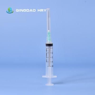 Facture of 5ml 3 Part Disposable Medical Syringes with Needle CE&ISO Improved for Vaccine