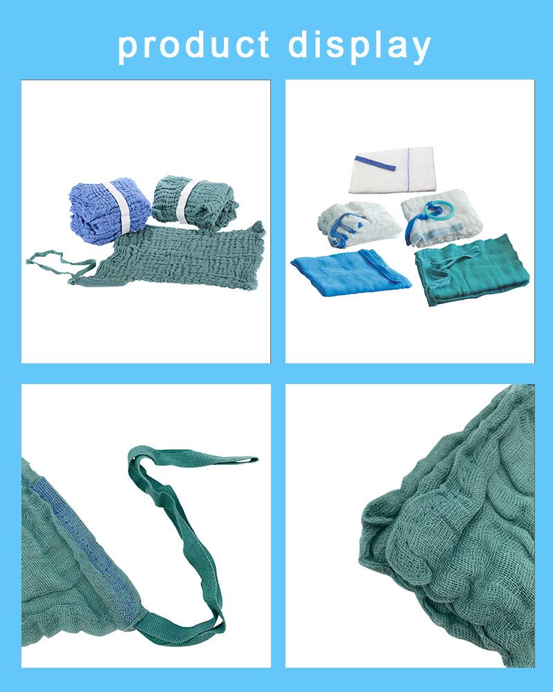 100% Cotton High Absorbent Surgical Laparotomy Sponge with Green Color